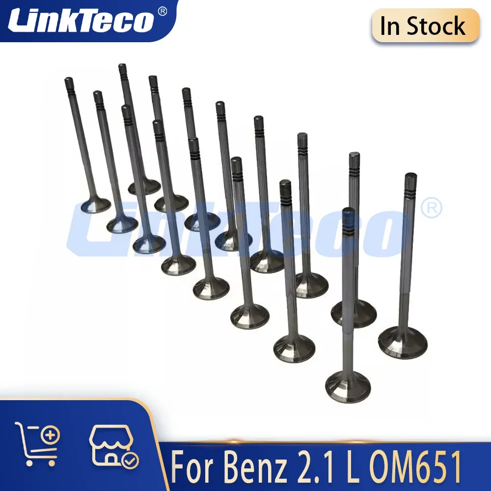 Engine 16x Exhaust & Intake Valve Fit 2.1 2.2 L T L4 Diesel For Mercedes-Benz W166 C218 GLE300D VITO 2.1L 2.2L OM651 2009-2016