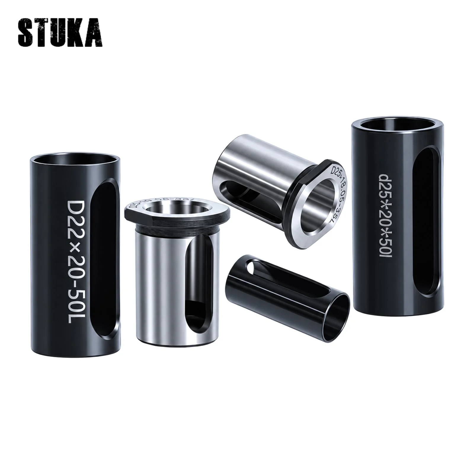 Stuka Swiss-Type Lathe Main & Sub-Spindle Reducing Sleeves for Tsugami Star Through  Blind-Hole Tool Holder Adapter Bushings