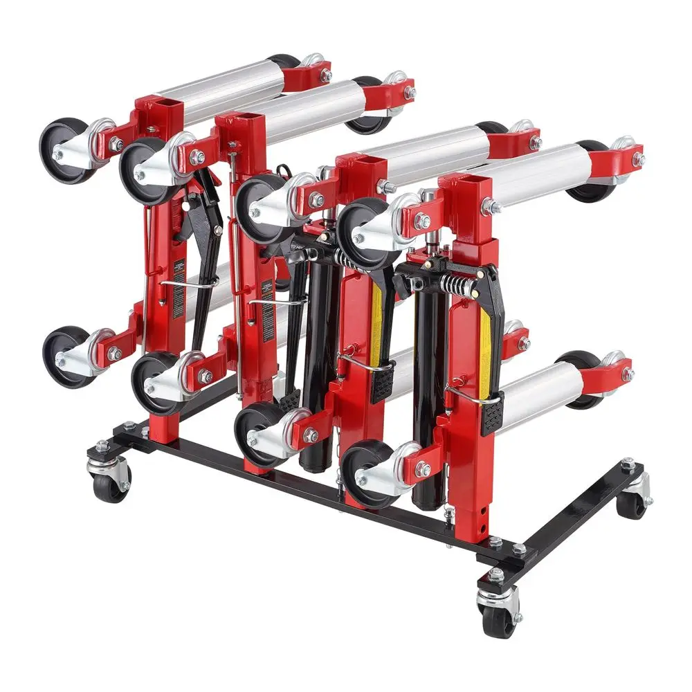

Car Dolly Rack, Storage Rack with 360 Rotatable Wheels, Hydraulic Ratchet Trolley Jack Stand Organizer, Jack Stands Holder Stor