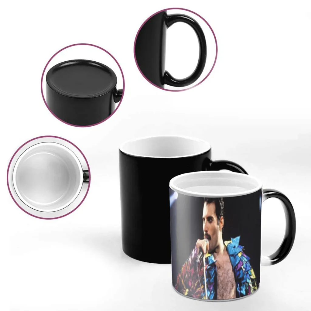 Queen Band Music One Piece tazze da caffè e tazza Creative cambia colore tazza da tè tazze da latte in ceramica regali novità