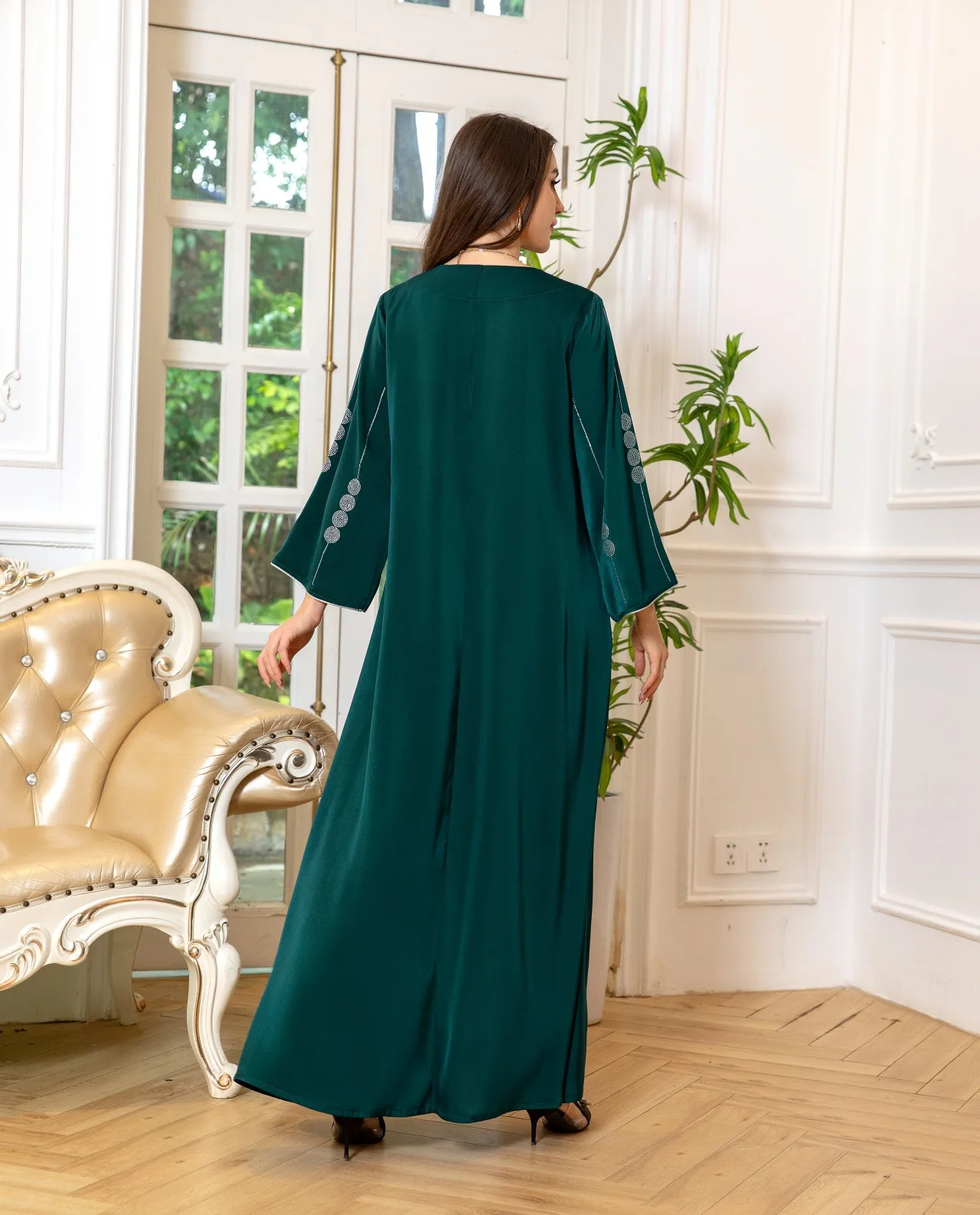 Eid Jalabiya Muslim Abaya Party Dress for Women Arab Diamond Satin Abayas Long Dresses Maxi Robe Woman Elegant Ramadan Vestidos