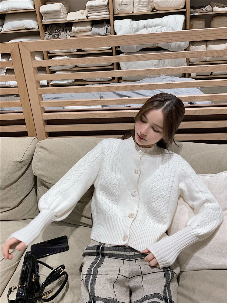 

ort Lantern Sve шерстяной вязаный открытый кардиган пальто женский весенне-осенне-зимний ленивый свитер Street Faion Straight...