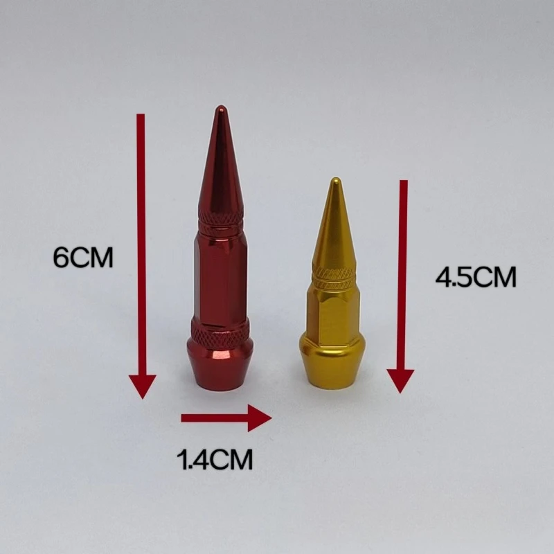 45mm Short Pointed Aluminum Alloy Tire Valve Cap Universal 8V1 Thread Car Modified Wheel Tyre Valve Stem Cover Decor Accessories
