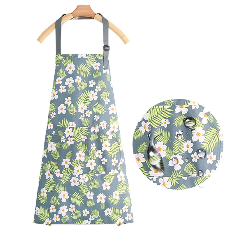 Cute Flower Cat Fruits Kitchen Household Oil-Proof Cooking Apron For Women Men Kitchen Waterproof Adult Coffee Baking Access