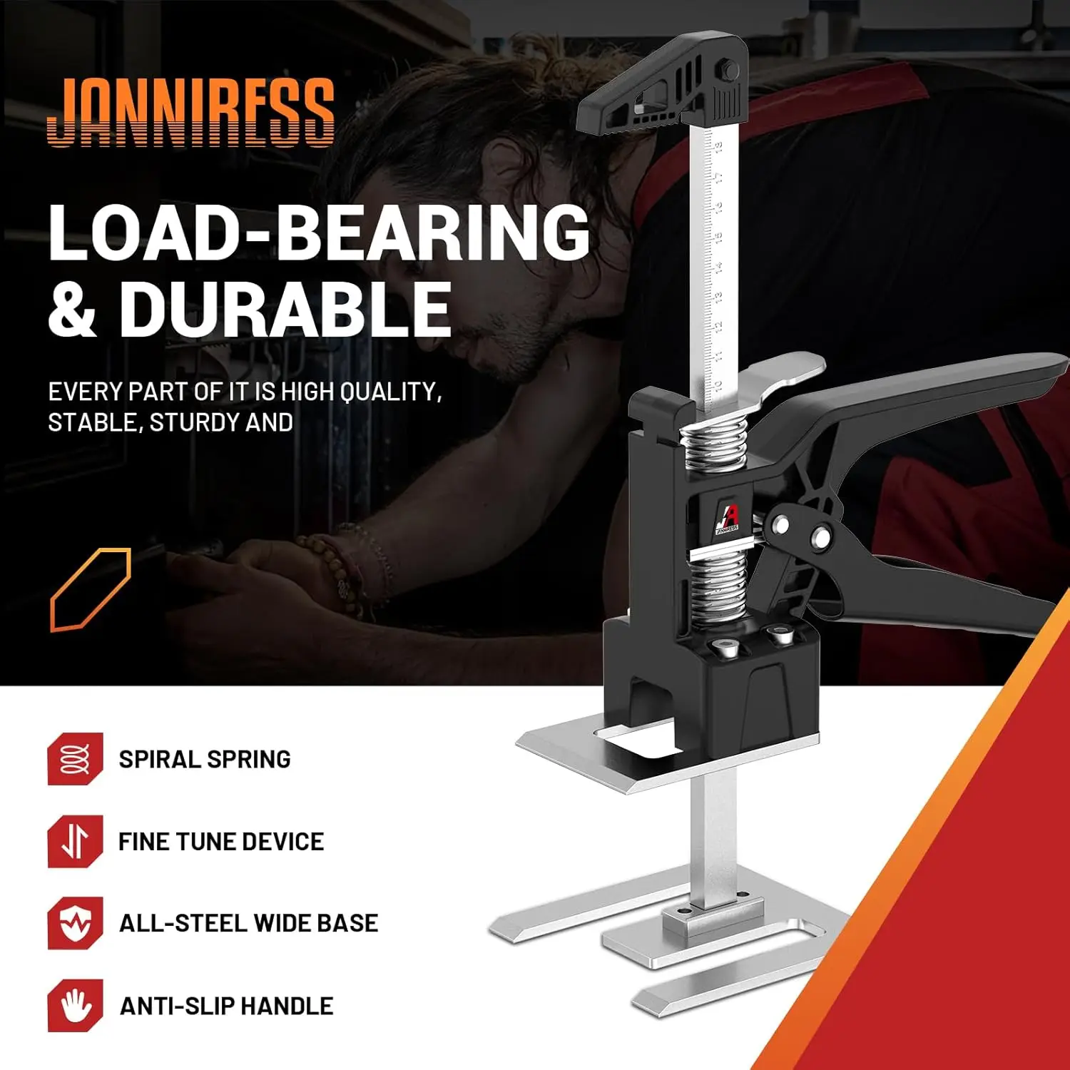 Multifunctional Furniture Jack for Cabinet & Tile Installation, 440LBS Load Capacity, Adjustable Height Tool