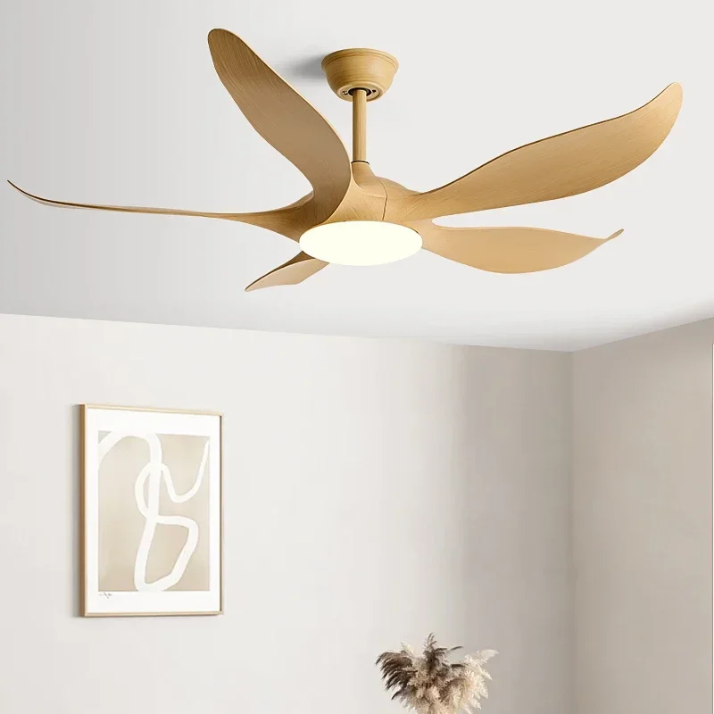 Living room ceiling fan with light 52 inches 5ABS blade ceiling fan remote control light indoor household fan pendant light