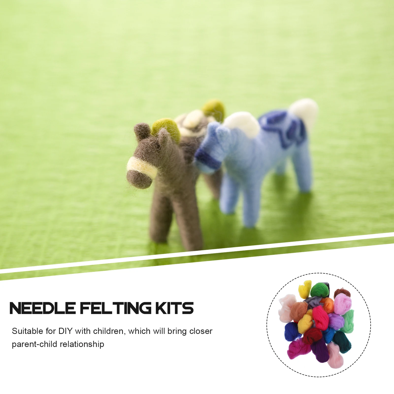 

1Set Felt Craft Creative Needle Felting Kits DIY Handmade Animal Needlework for Children Craft Felt Animal Needle Toy