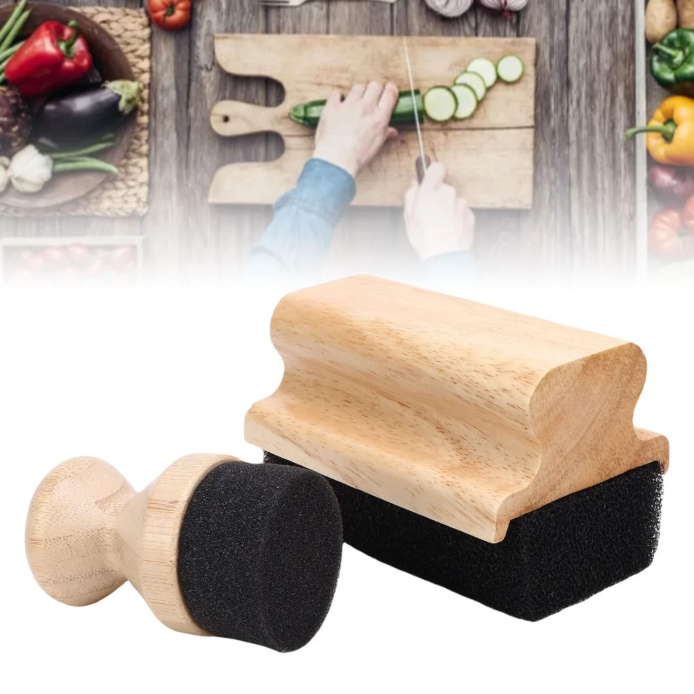 Ergonomic Wood Color Oil Wax Applicator Wood Sponge Pads Cutting Board Applicator Wood Applicator Sponge Wood Care