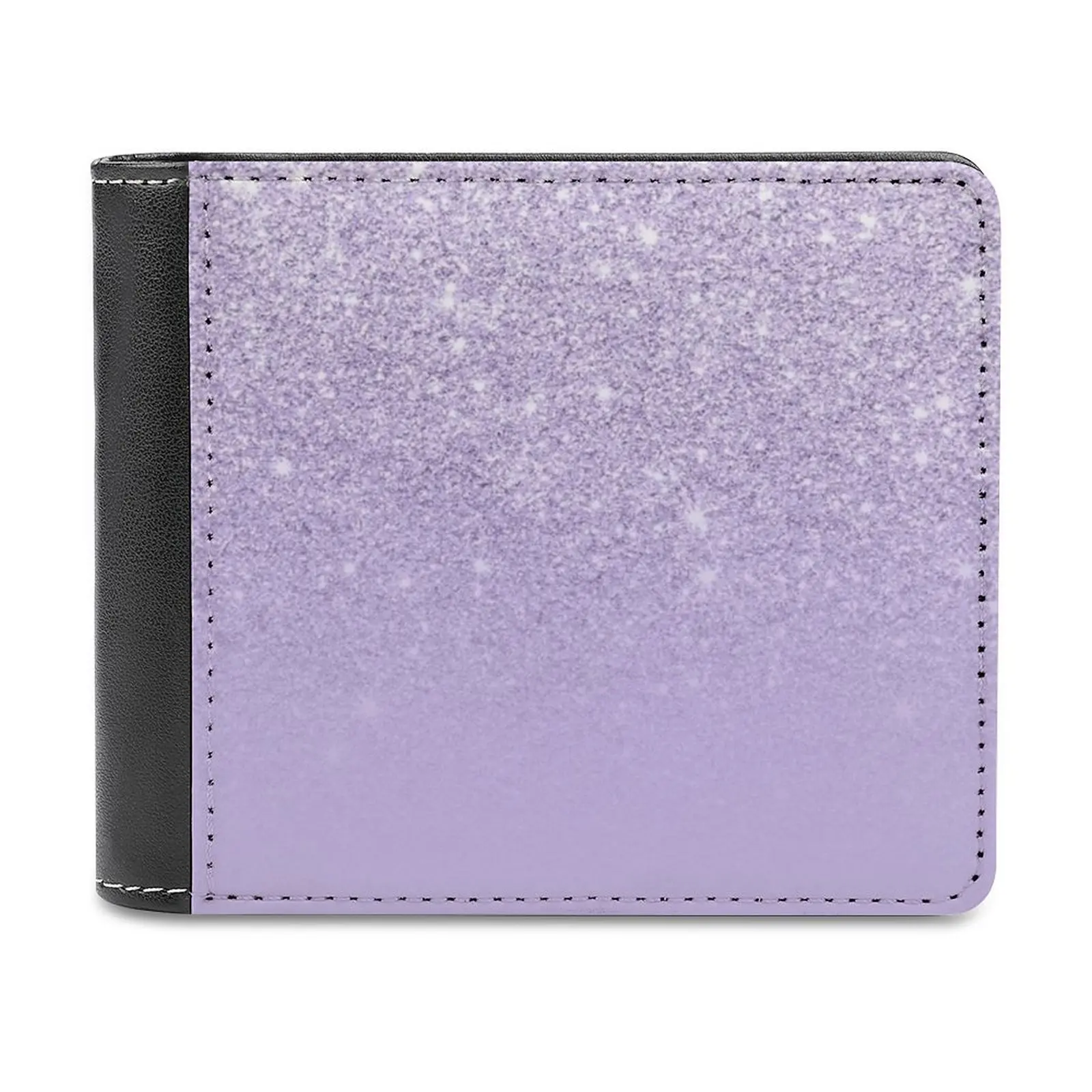 Stylish Purple Lavender Glitter Ombre Color Block New Men Wallets Pu Leather Men Purse High Quality Male Wallet Purple Lavender