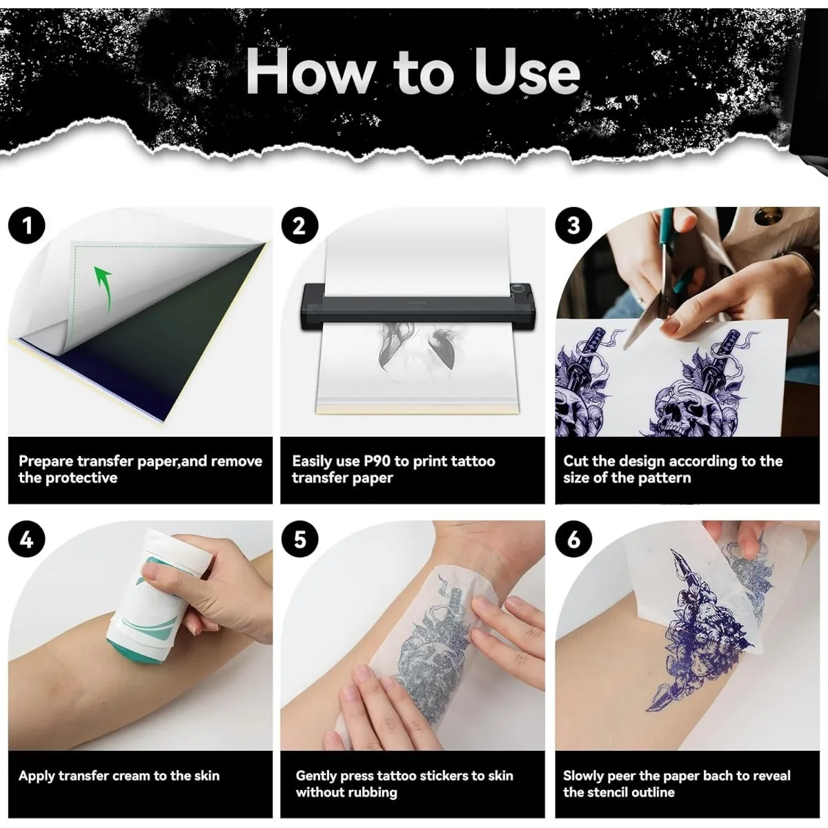 A4 Tattoo Stencil Paper 4-Layer for Machine/Hand Use, Temporary Body Art Transfer Sheets - Tattoo Studio/DIY/Cosplay