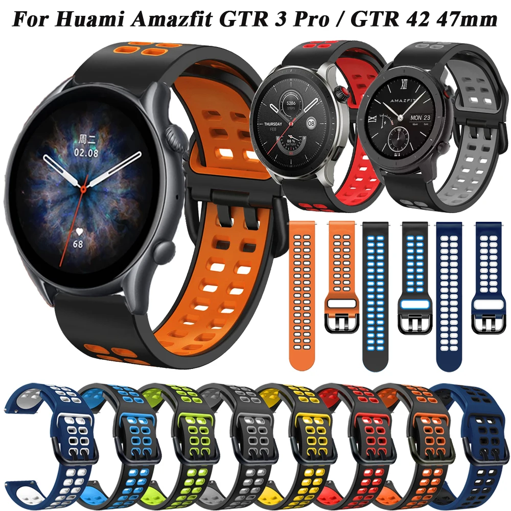 20 22mm pasek silikonowy pasek do Xiaomi Amazfit GTR 3/4 GTS 2e/Mini 42 47mm opaska na rękę do bransoletki GTS3 GTR3 Pro