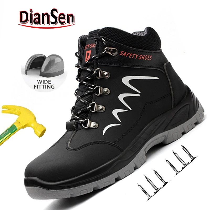 

Men's Safety Work Boots Indestructible Steel Toe Anti- Smash Safety Shoes Waterproof Boots Slip Resistant Industrial Shoes