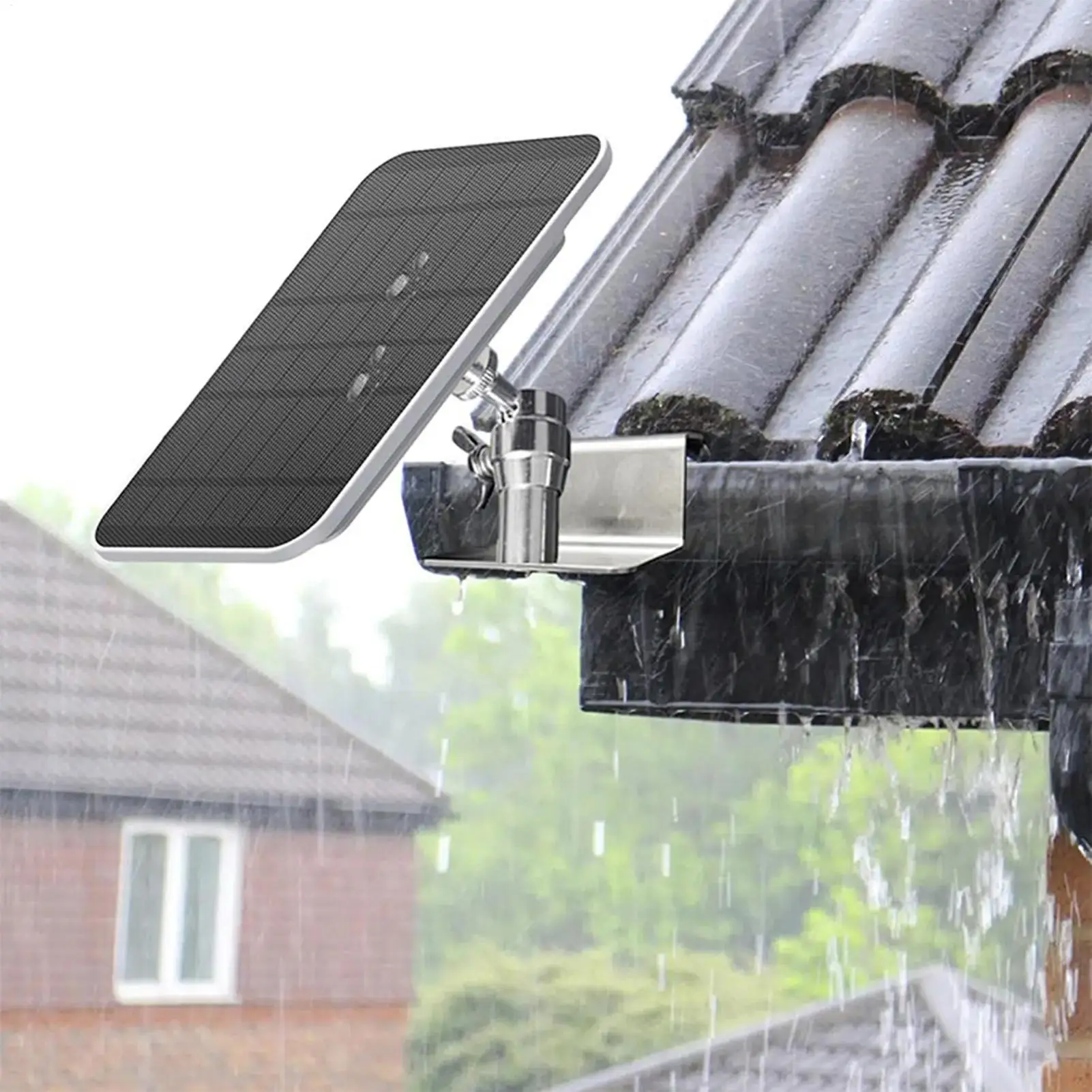 Solar Panel Gutter Mount Gutter Security Cameras System Rack Solar Panel Mount Bracket With Screw Adapter For Home Roof