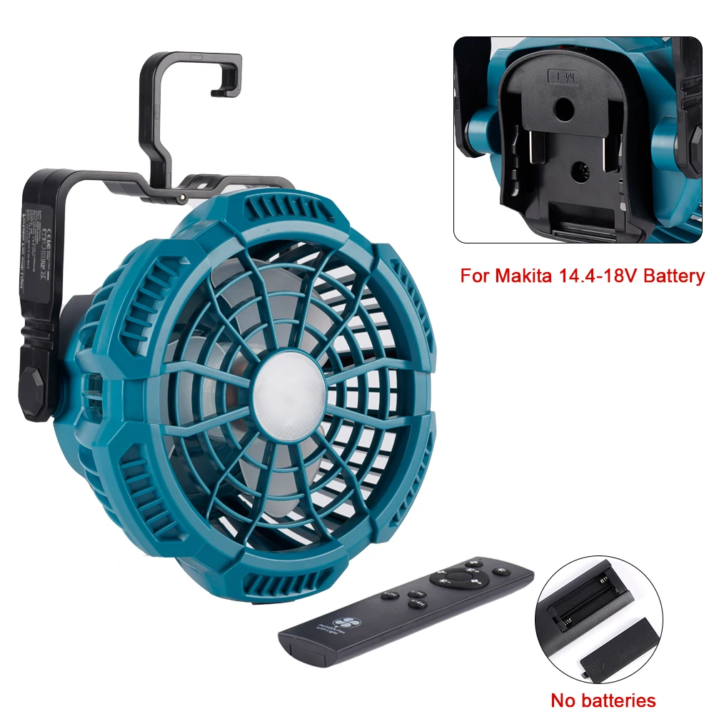 ONEVAN Camping พัดลม 9W LED 3 เกียร์โคมไฟเหมาะสําหรับ 21V 18V แบตเตอรี่ลิเธียมไอออนแบบพกพาพัดลมมือถือพร้อม IR Remote