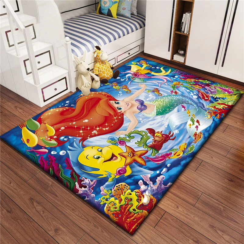 Innocent and lively Disney Princess Ariel carpet for children,Living room Bedroom floor mat Kitchen mat Children's Bedroom Mat