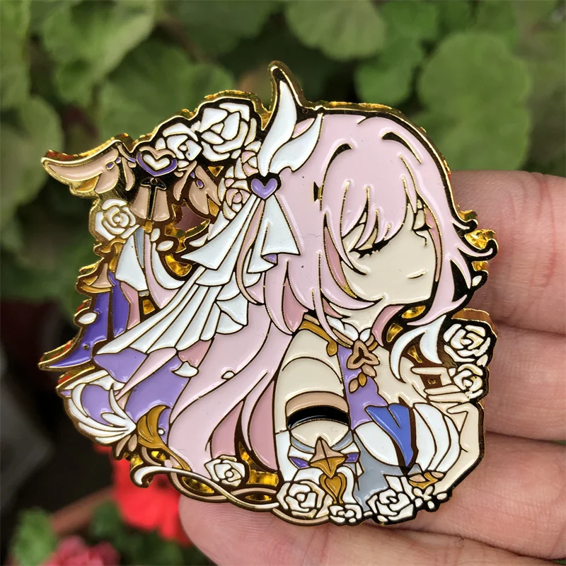 Honkai Impact 3 Elysia Badge Cosplay Costume Accessories Brooch Pin Game Anime Backpack Pendant Metal Prop Gift image 4