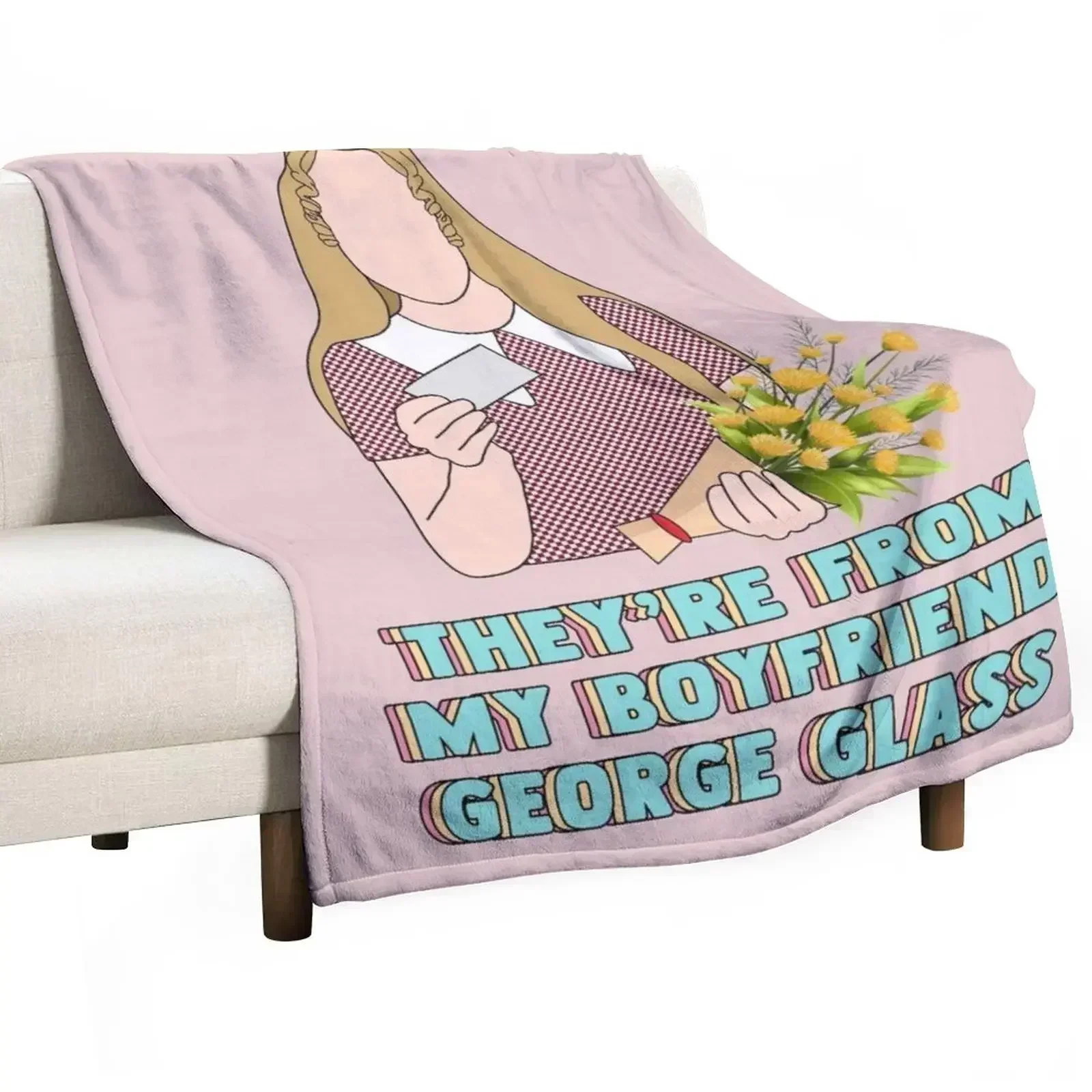 from by boyfriend, george glass Throw Blanket Sofa christmas decoration Plaid christmas gifts Retros For Sofa Thin Blankets