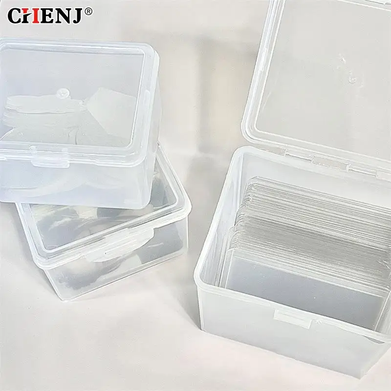 Photocards Storage Box Transparent Stickers Korea Idol Card Holder Desk Storage Organizer Classification Box School Stationery