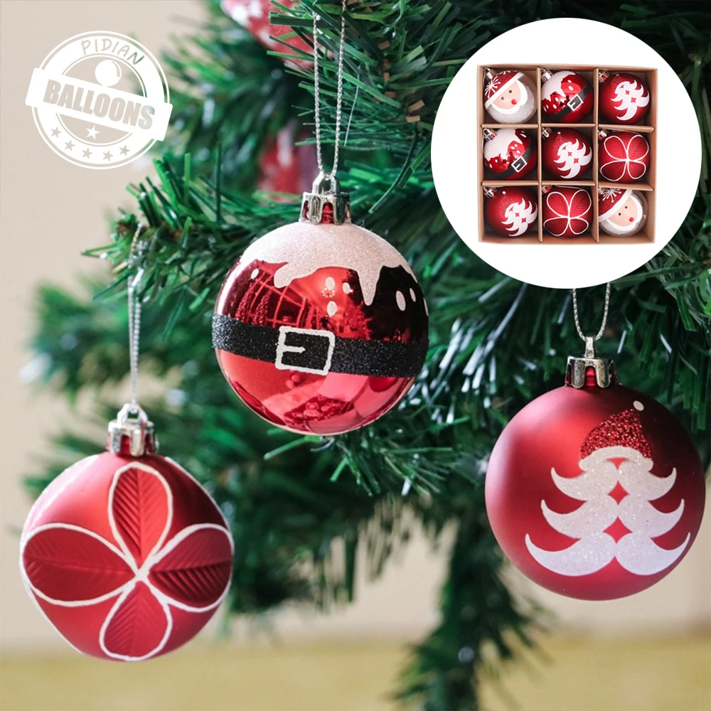 2023 New Christmas Theme Element Hand-Painted Christmas Ball Set Christmas Tree Pendant Decorations Christmas Pendant Supplies