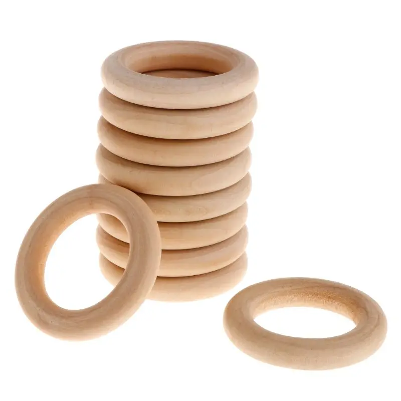 

X6HD 10 Pcs/Set Natural Wooden Ring Home Decoration Pet Parrot Bird Parakeet Toys Bite Chew Molar Teeth Grind Toy DIY Handmade