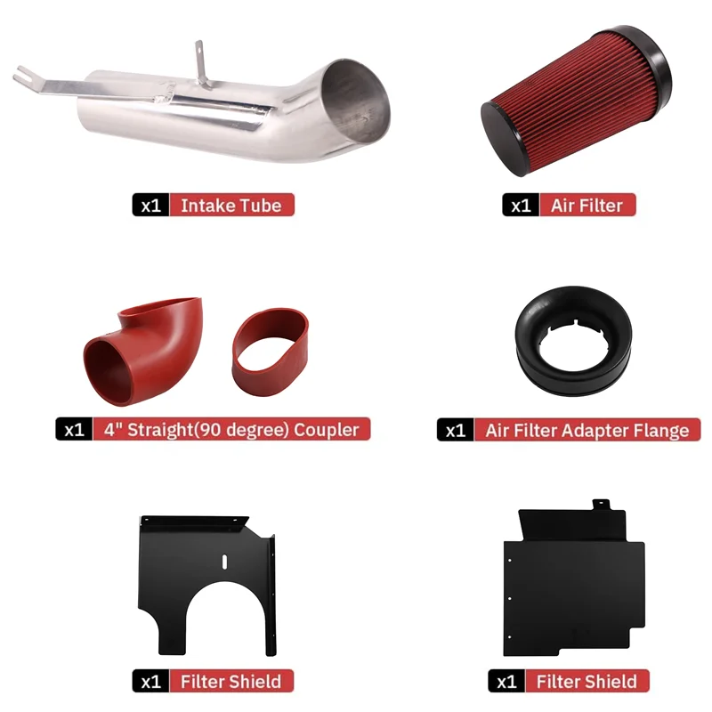 

A040-4Inch Air Intake & Heat Shield Kit For GMC/Chevy V8 4.8L/5.3L/6.0L 1999-2006