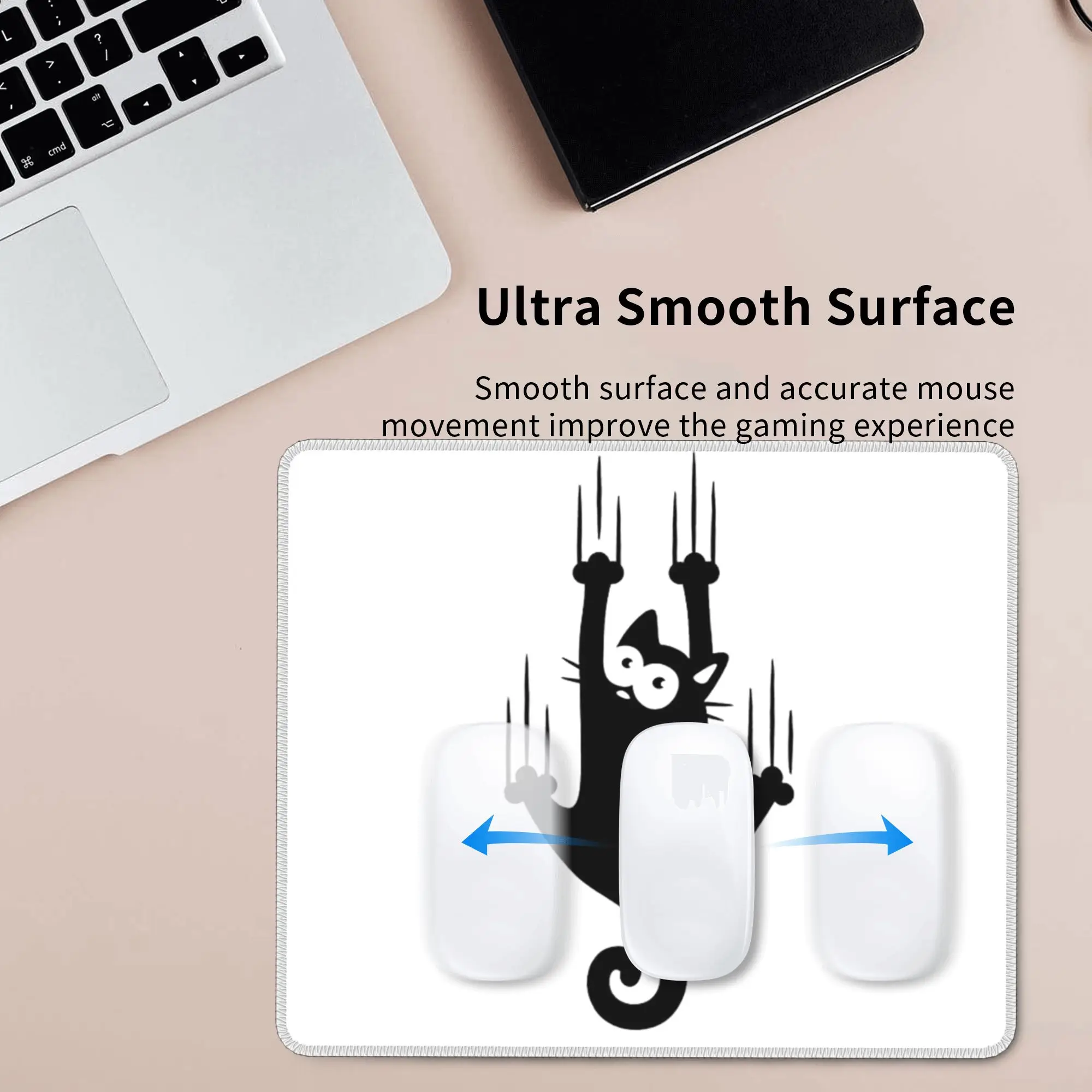 Cartoon Black Cat Hanging On Mouse Pad Computer Keyboard Mouse Mat Gamer PC Laptop Desk Mat Office Table Mats