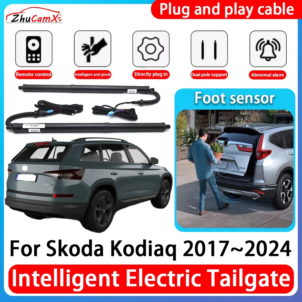 ZhuCamX Car Power Trunk Electric Suction Tailgate Intelligent Tail Gate Lift Strut For Skoda Kodiaq 2017~2024