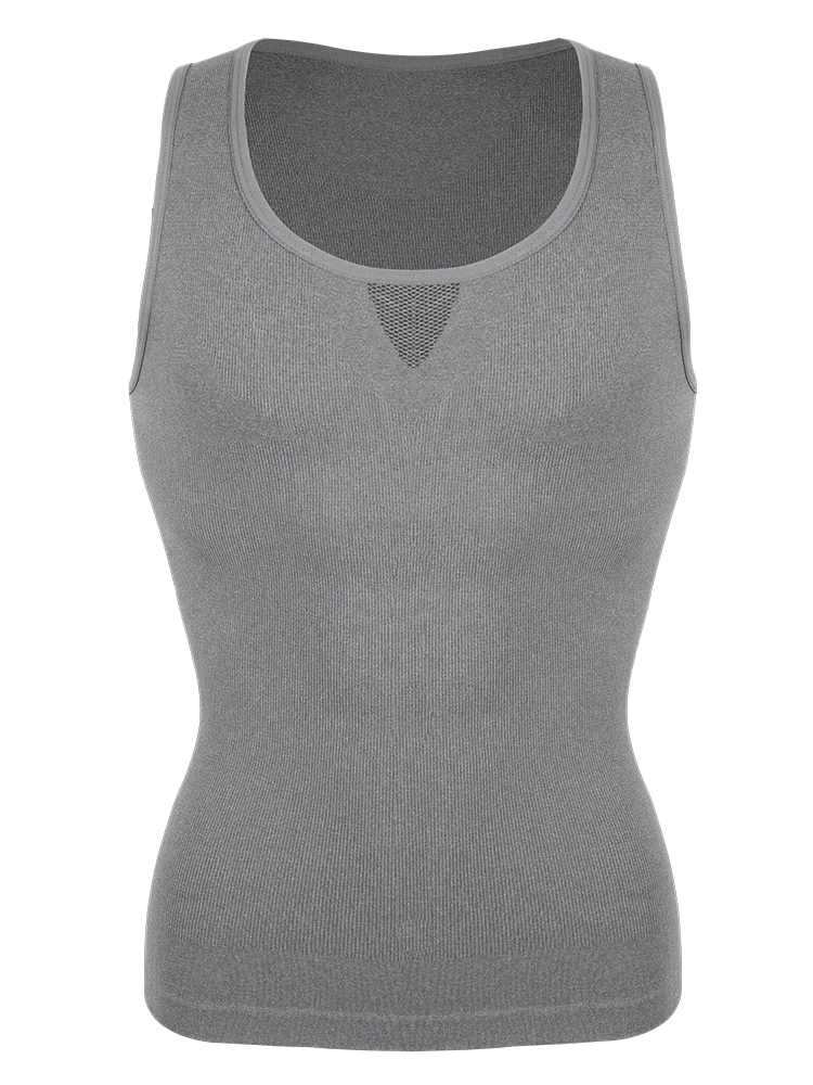 Camiseta moldeadora de cuerpo para hombre, corsé de compresión, chaleco adelgazante, camisas de gimnasio para Abdomen, ropa interior de entrenamiento