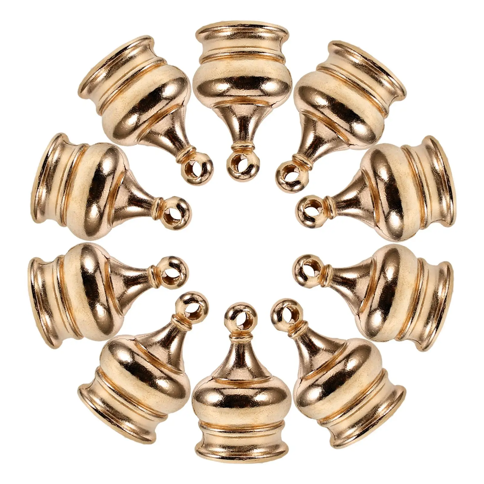 

10pcs Perforated Decorative Nut Zinc Alloy French Gold Lamp Finials for Table Lamps Parts Knob DIY Metal Craft