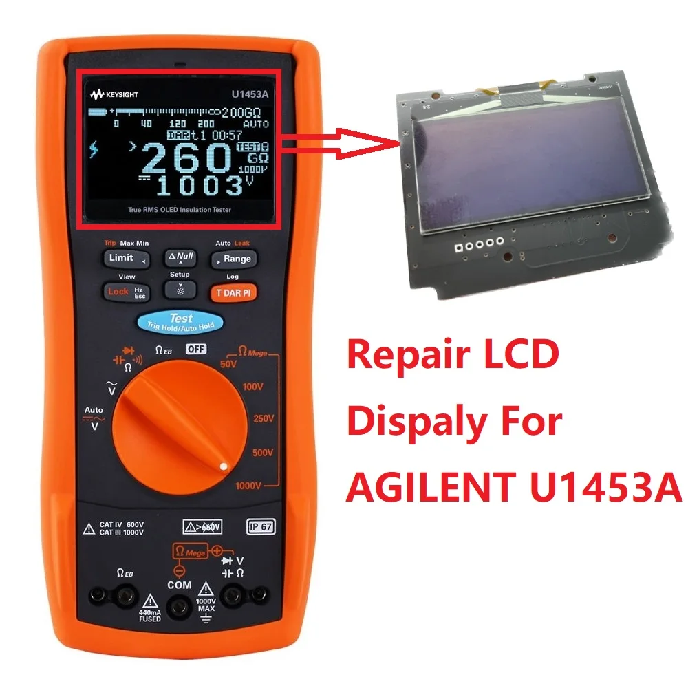 

LCD Display For Agilent U1453A Insulation Multimeter Matrix Screen Replacement（Not original）