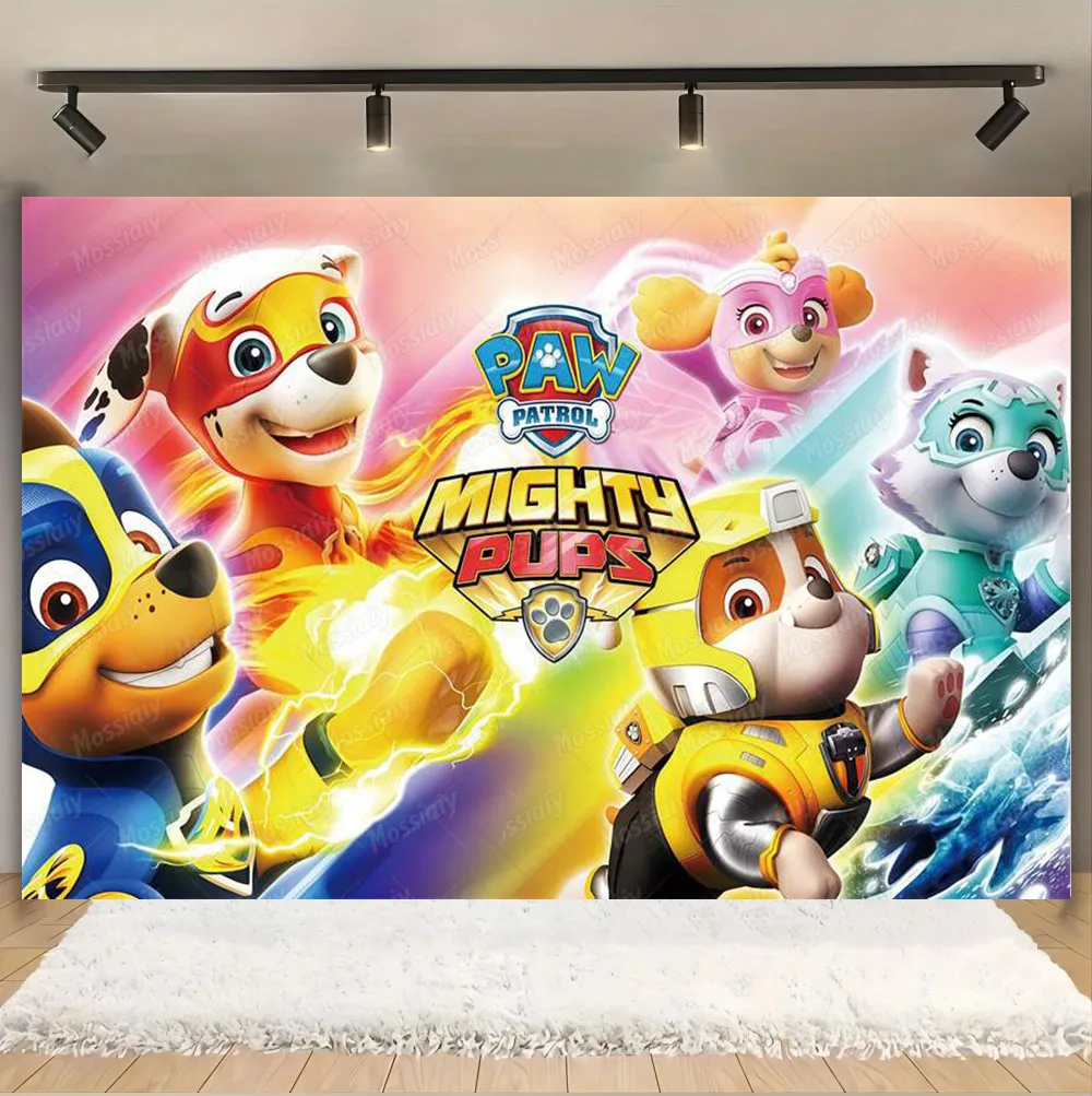 Anime PAW Patrol Puppy Children\'s Party Decoration Photography Background Baby Shower Boys and Girls Birthday Gifts Supplies