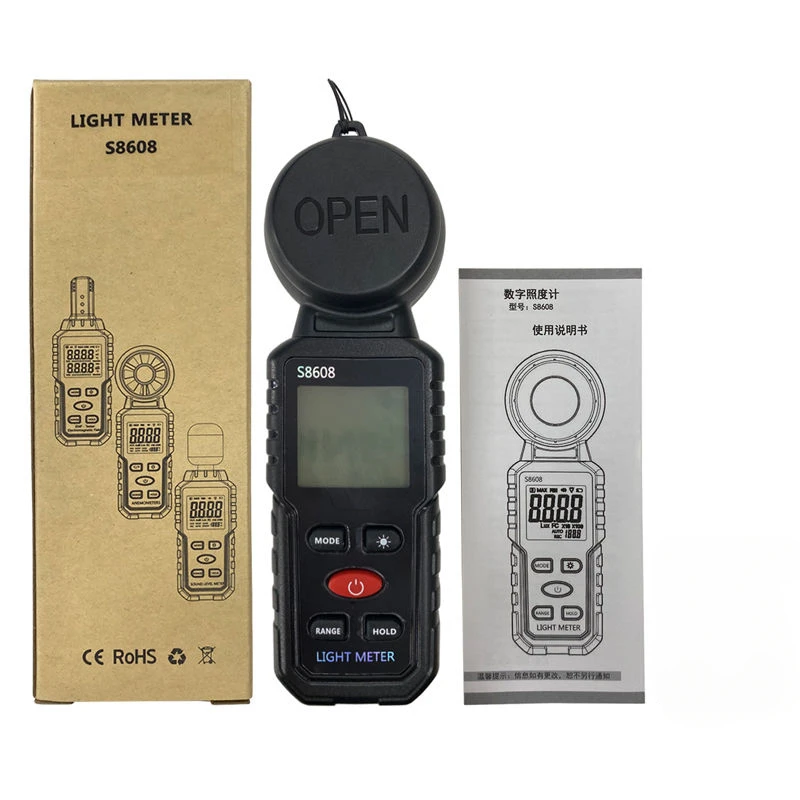 Utility S8608 Illumination Meter High-precision Industrial Grade Digital Brightness Detector Metering Meter Lumen Testing Instru
