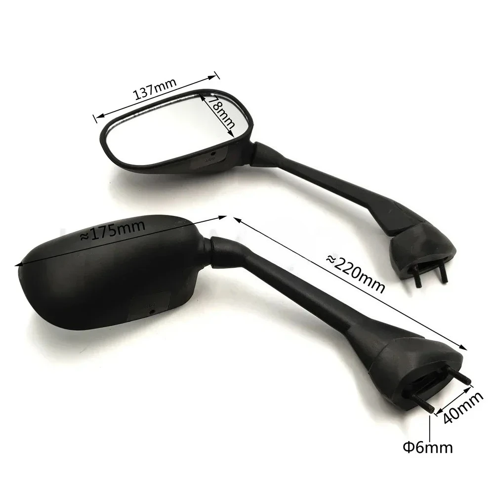 Motorcycle Left Right Rear View Mirror Rearview Side Mirrors for 2007-2013 Yamaha FZ1 FAZER Black - view 3