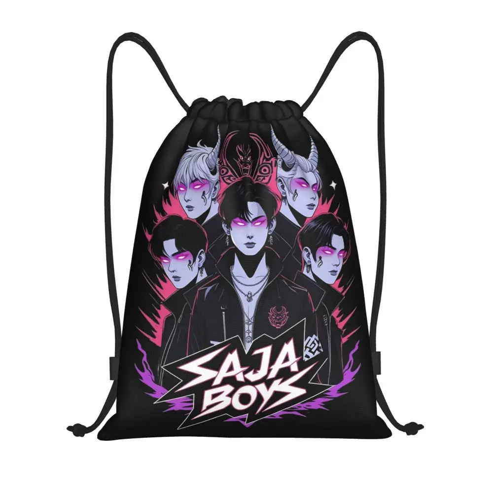 AliExpress Saja Boys Kpop Demon Hunters Drawstring Backpack Gym Sports Sackpack String Bags for Cycling