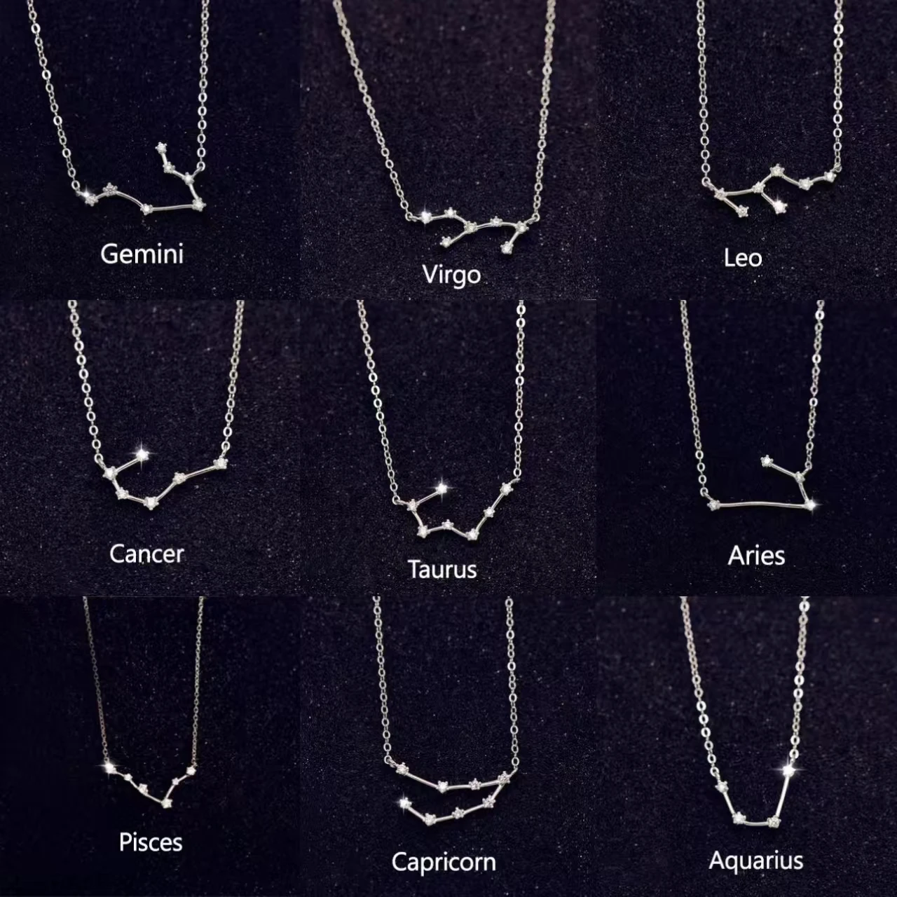 TAISILI Women Copper Necklace Minimalist Silver Aquarius Constellation Pendant Necklace For Beautiful Girls Daily Party Jewelry