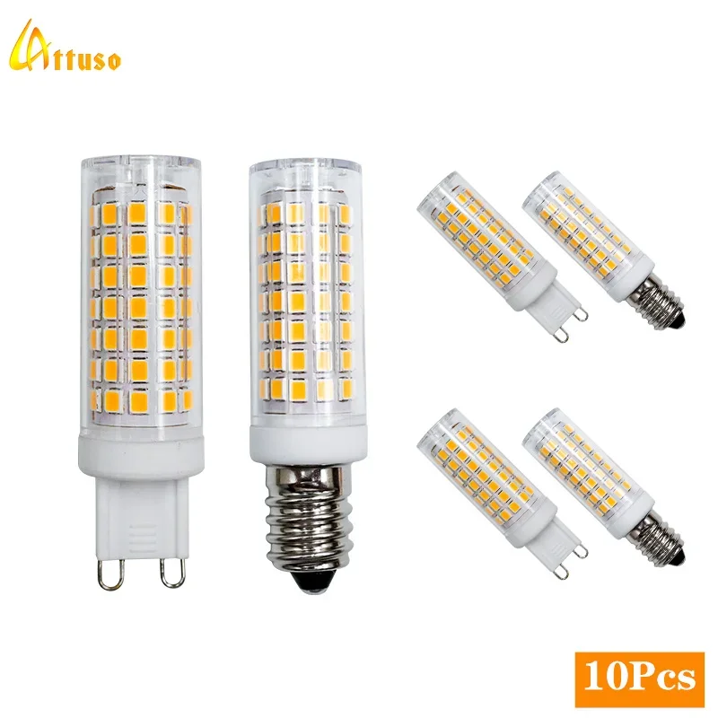 

10pcs/lot E14 G9 LED Bulb Lamp AC110V 220V No Flicker Dimmable 6W Corn Bulb Light 360 Beam Angle Replace Halogen Chandelier