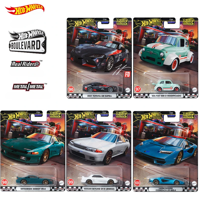 Mattel Hot Wheels-bulevar Premium 20 2021, TOYOTA 60S, FIAT LAMBORGHINI 1/64, modelo de vehículo fundido a presión, coches, juguetes para niños, regalo