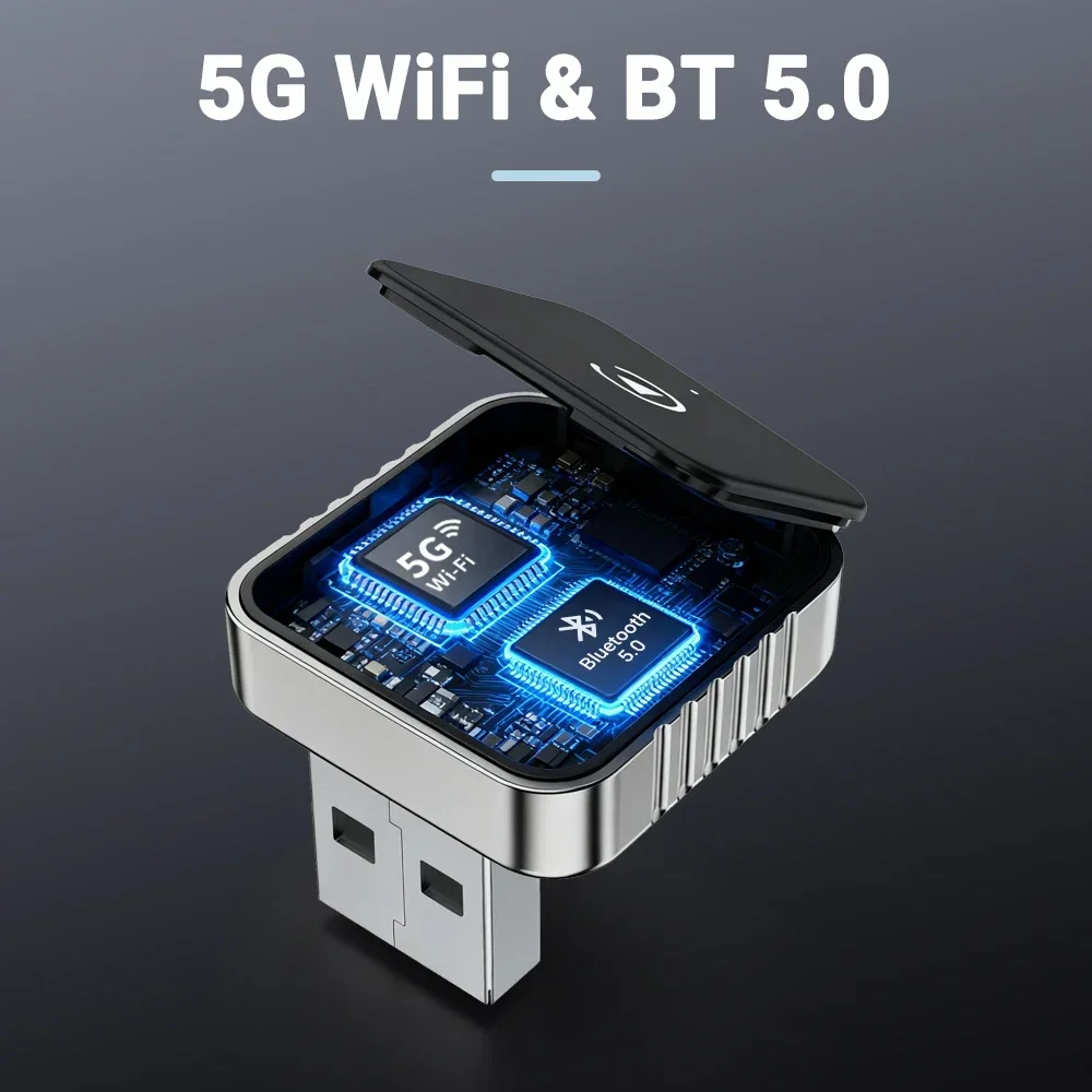 อะแดปเตอร์ CarPlay และ Android Auto แบบ 2 in 1 สำหรับเครื่องเสียงติดรถยนต์แบบ OEM ที่มีสาย  แปลงเป็นไร้สาย พร้อมดองเกิล USB กล่องสมาร์ทมินิ  แบบเสียบใช้งานได้ทันที  บลูทูธ