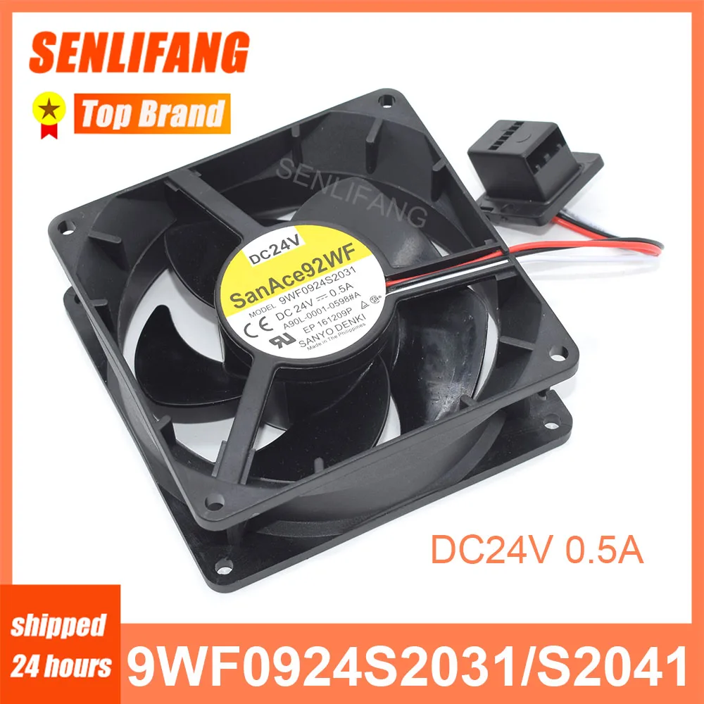 92MM Square Cooling 9WF0924S2031 A90L-0001-0598#A New For SanAce 24V 0.5A 3Lines 92*92*32MM