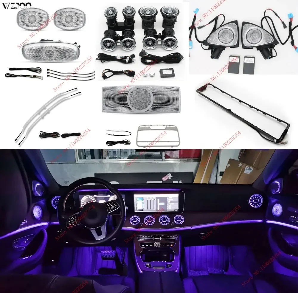 64 Colors LED Air Vents 3D Rotating Tweeter Speaker For Mercedes Benz W213 E-Class Coupe AMG E43 E53 E250 Interior Ambient Light