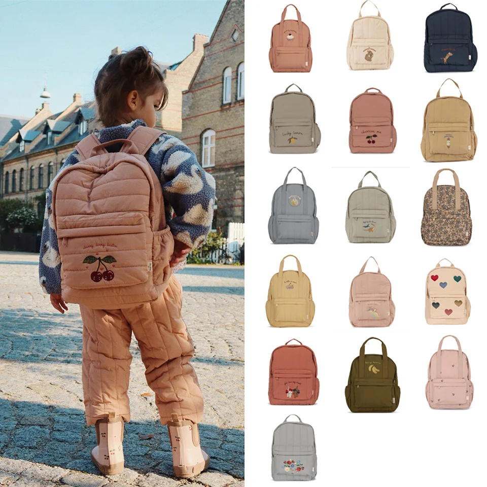 2026 KS Baby Backpack Primary Schoolbag Student Mommy Bag Travel Children Cherry Lemon Waterproof Print Boys Girls Storage Gift