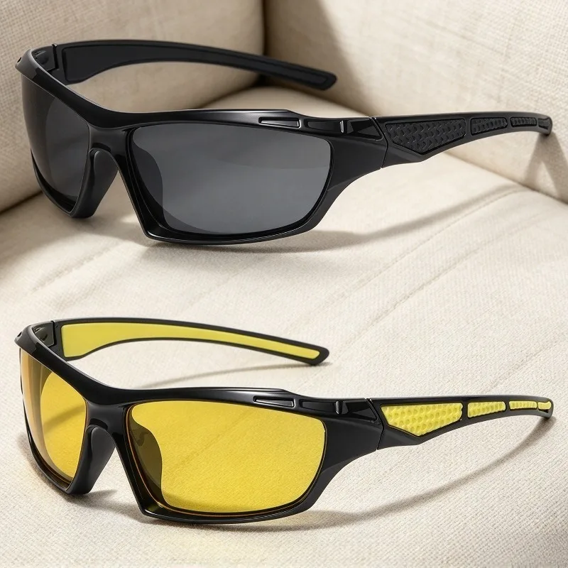 2pcs Unisex Trendy New Night Vision Sunglasses Hiking Mountain Sports Outdoor Cycling Glasses Fashion Accessories