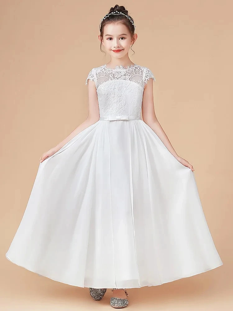 

YZYmanualroom Tulle Flower Girl Dress A-line Scoop Floor-Length /Bridesmaid dresses