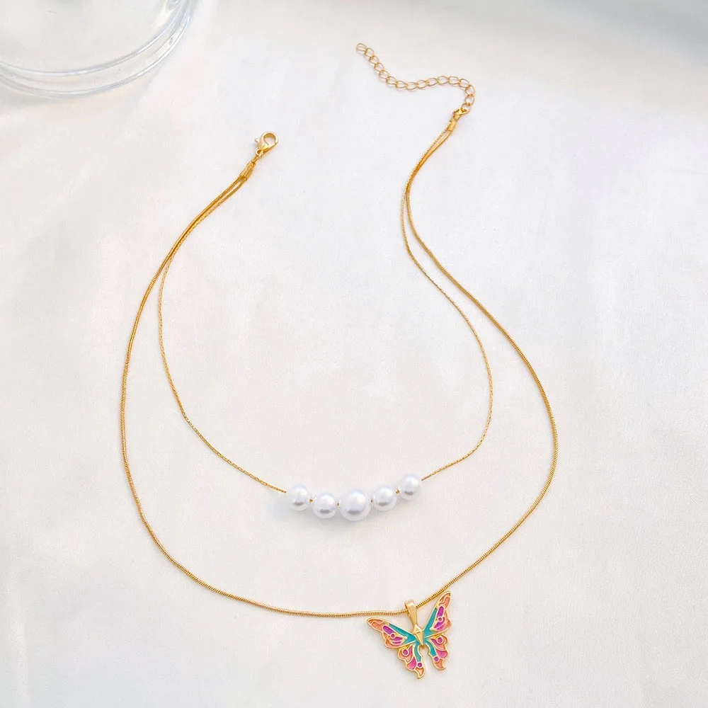 Alloy Butterflies Shape Necklace High Quality Long-term Use Durable Chain For Shopping