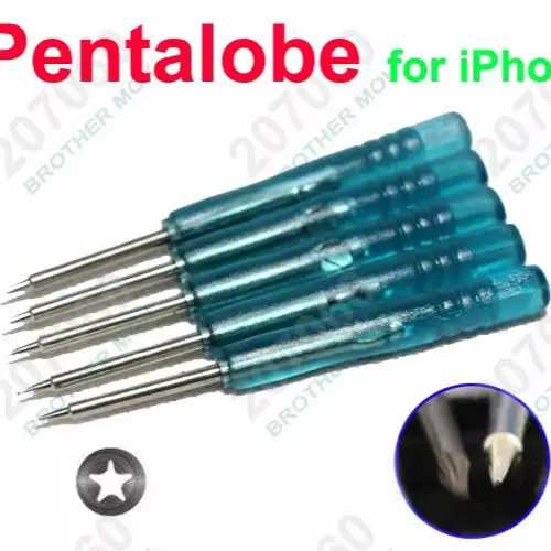 

High Magnetic Transparent Blue Pentalobe Screwdriver Five-Pointed Star Screwdrivers for iPhone 4G 4S 5G 5S 5C
