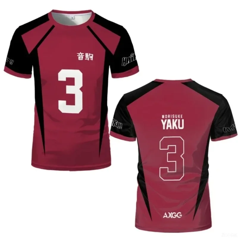 Anime Jersey Uniform T-shirt Role-playing Costume High School Volleyball Club Men's Sportswear T-shirt image 6