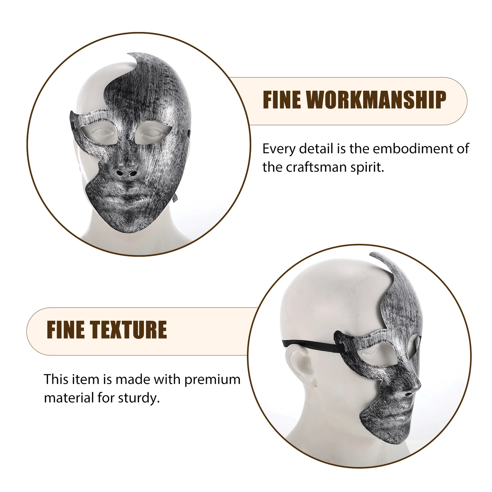 

2Pcs Face Masks Plastic Hollow Out Half Face Compact Lightweight Reusable Party Cosplay Stage Performance Props