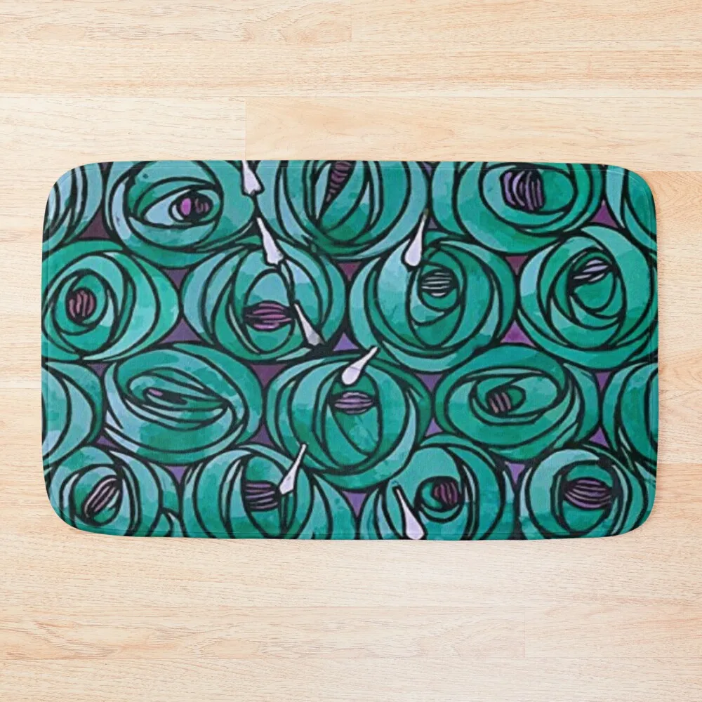 

Charles Rennie Mackintosh - Roses teardrops, green Bath Mat Carpet Living Room Toilet Floor Mat
