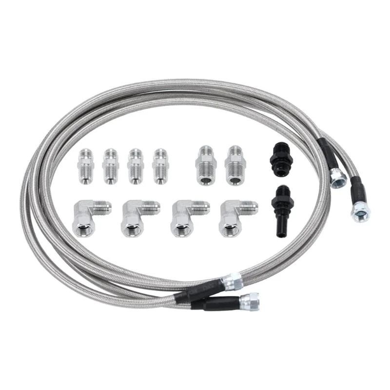 XA6H Stainless Braided Transmission Fluid Cooler Hose Line For 4L80E TH350 TH400 4L60E 4L80E 700R4 TR6060 C5 Transmission view 5