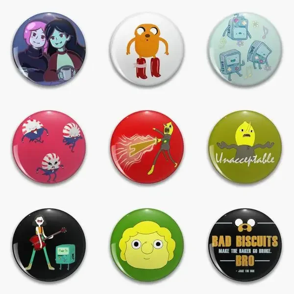 Jake And Finn Princess Bubblegum Marceline Me Soft Button Pin Customizable Collar Clothes Jewelry Gift Cartoon Cute Brooch